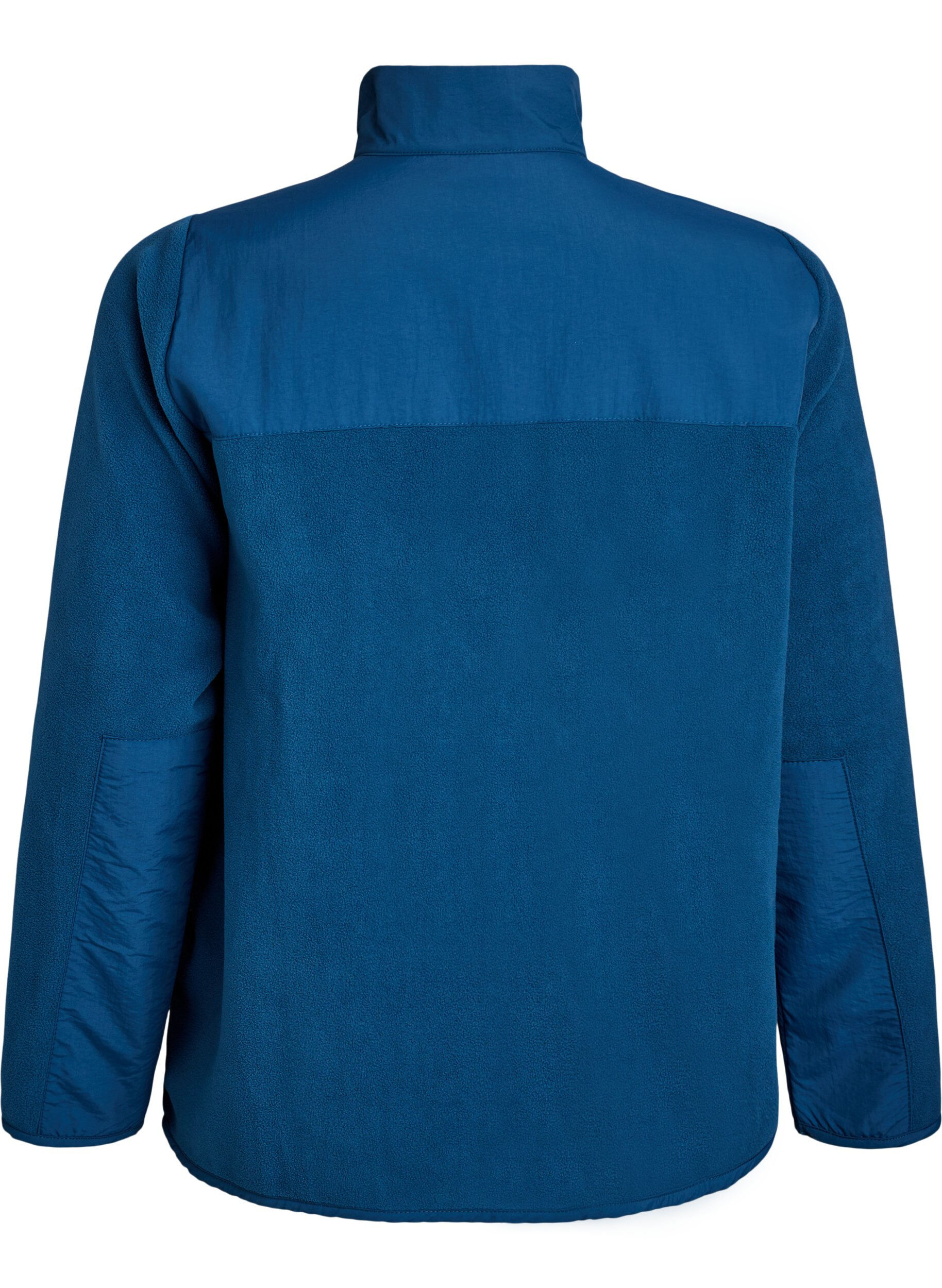 Zizzi Veste polaire avec col montant et poches, Bleu, Packshot image number 1