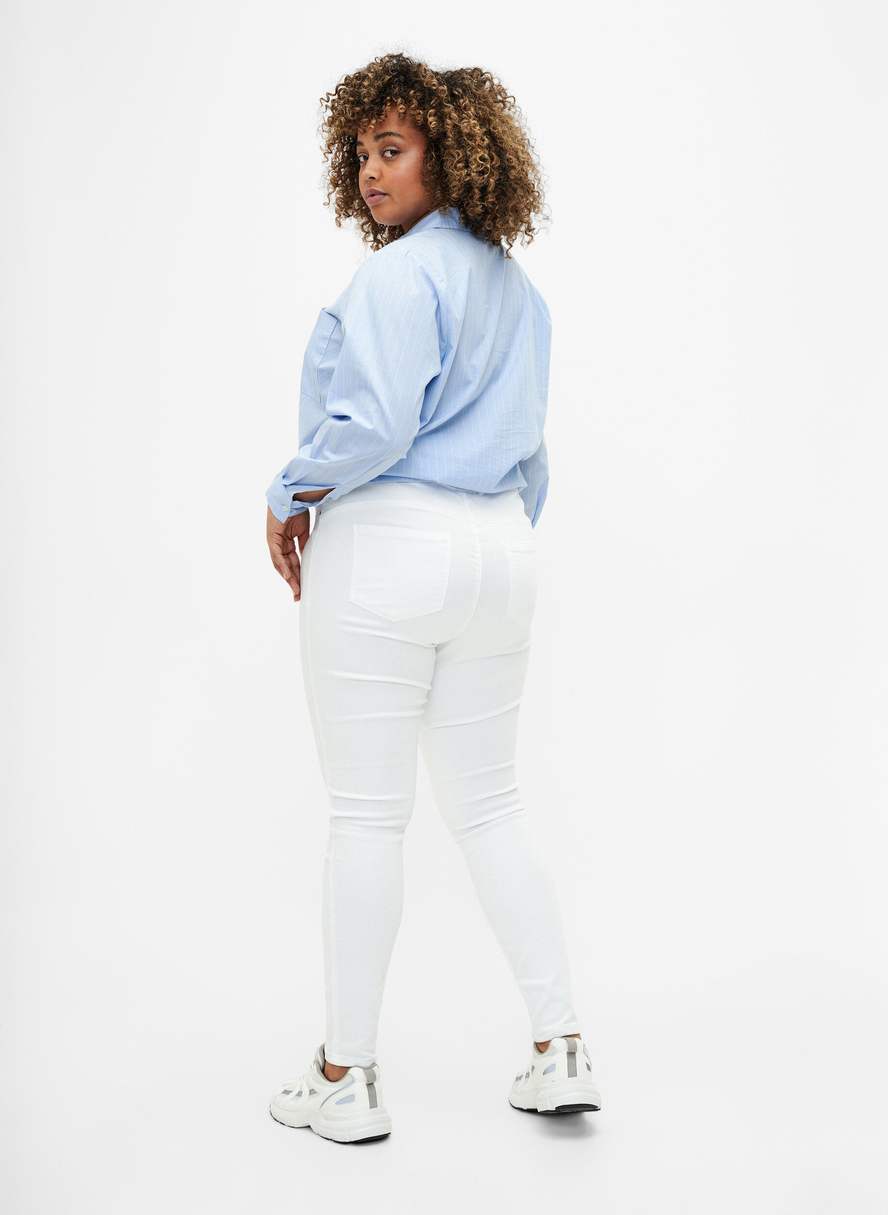 Zizzi Jeggings mit hoher Taille, Wei&szlig;, Model image number 1