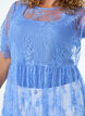 Robe mi-longue en dentelle transparente &agrave; manches courtes, Mauve, Model image number 2