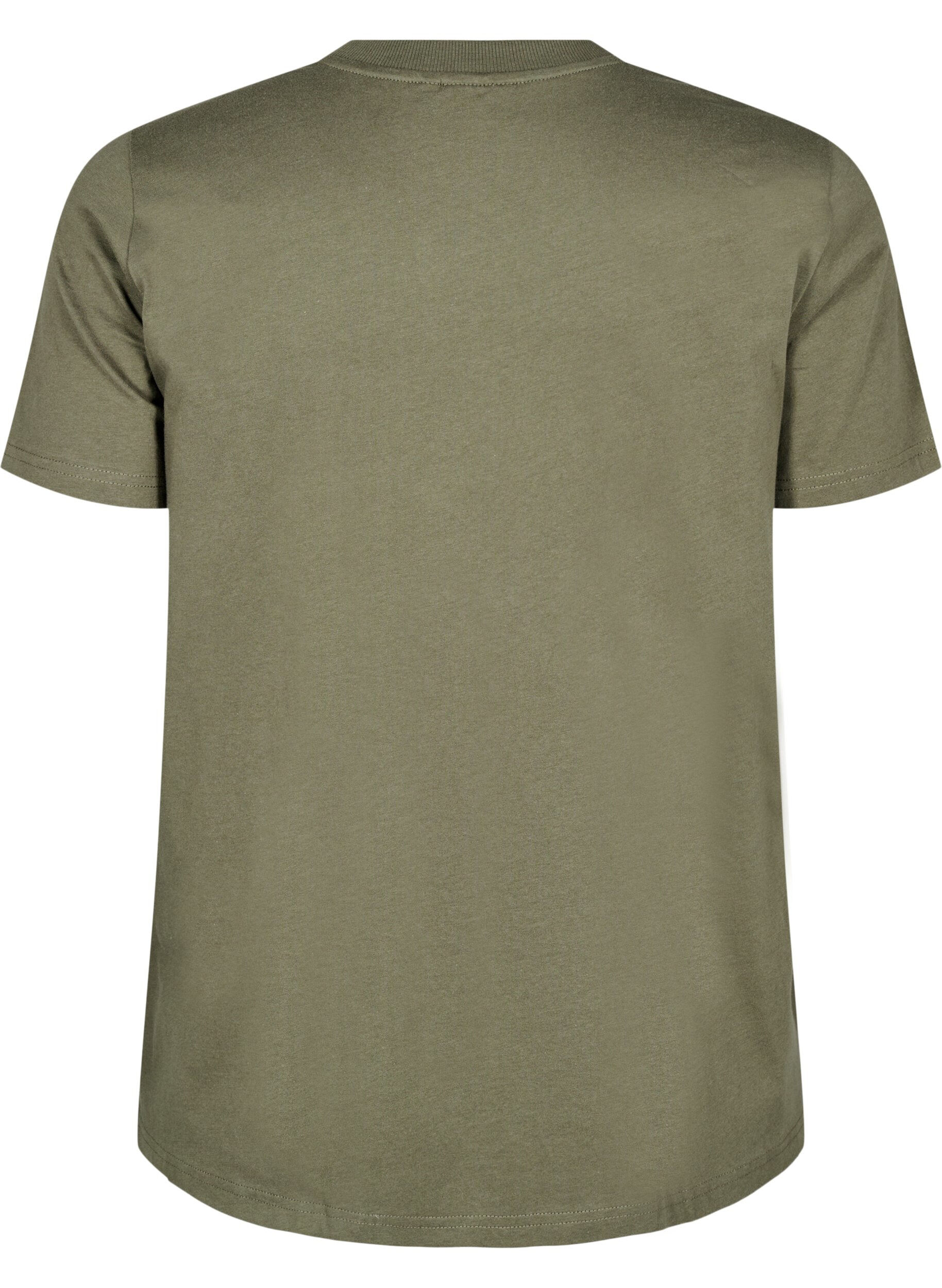 ZizziBasic-T-Shirt aus Baumwolle mit Rundhalsausschnitt, Gr&uuml;n, Packshot image number 1