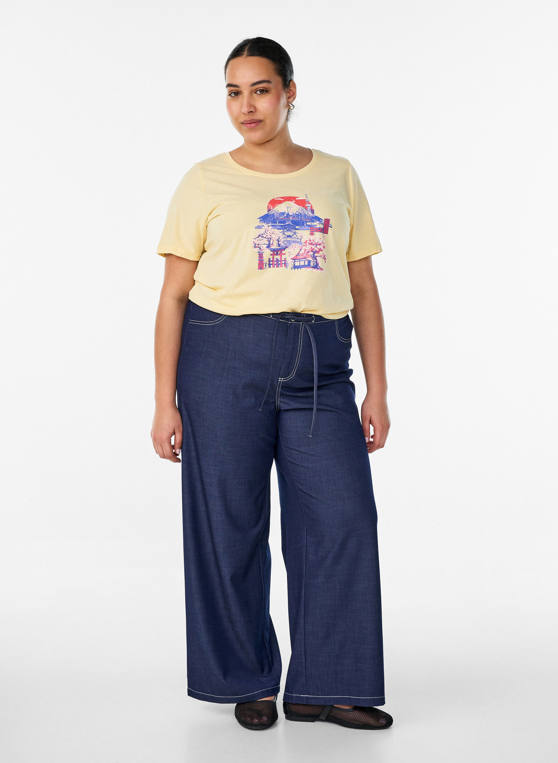 ZizziT-shirt imprim&eacute;, Jaune, Model image number 1