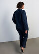 Veste en denim ajust&eacute;e avec fermeture zipp&eacute;e, Bleu, Model image number 2