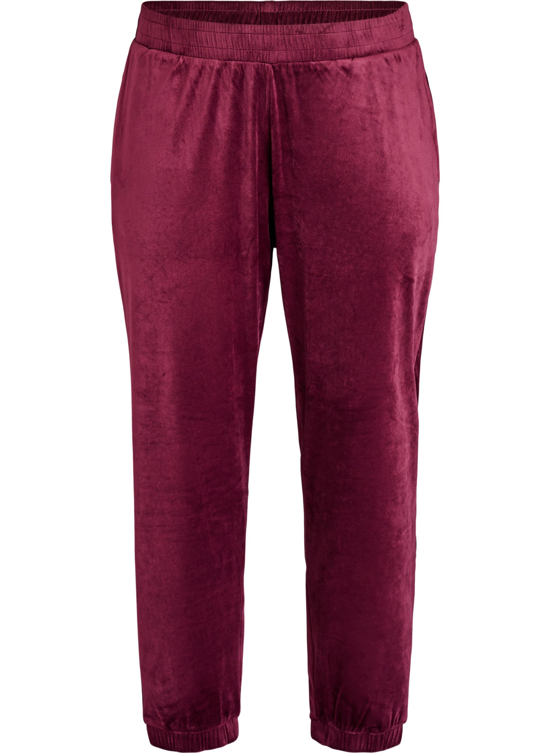 ZizziLockere Samt-Hose, Rot, Packshot image number 0