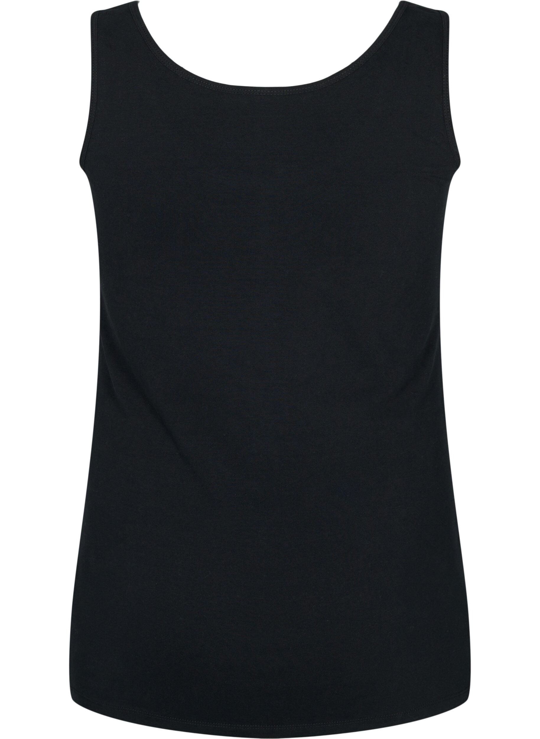 ZizziEinfarbiges basic Top aus Baumwolle, Schwarz, Packshot image number 1
