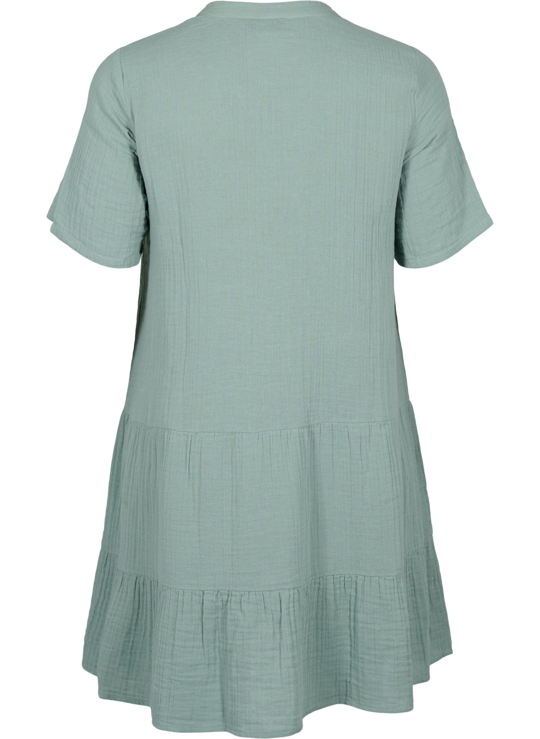 Zizzi Robe &agrave; manches courtes en coton 100 %, Chinois Green, Packshot image number 1