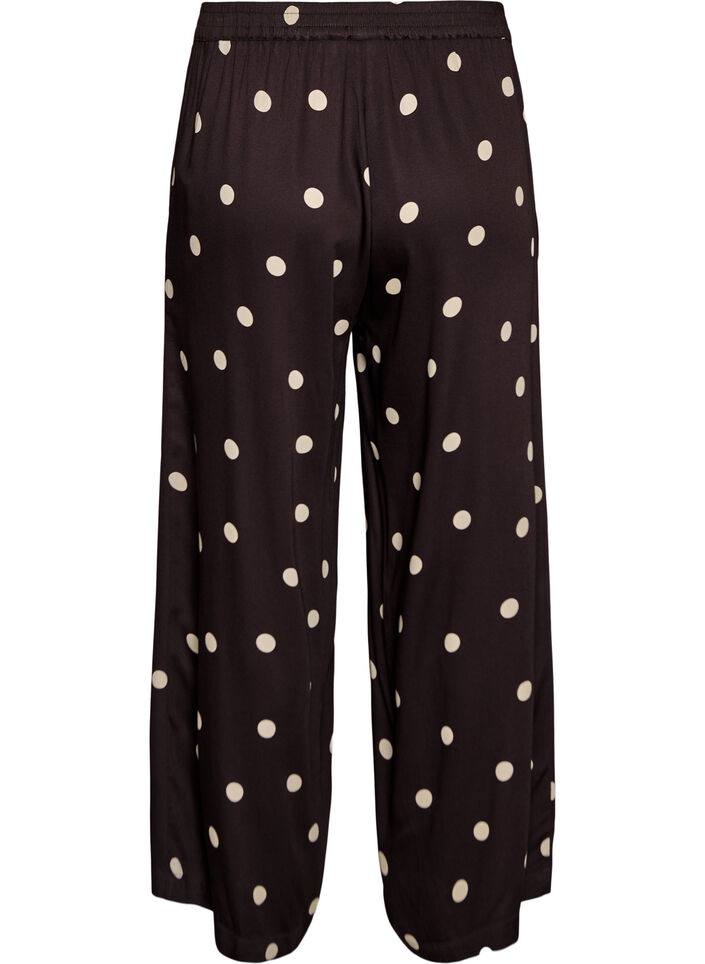 Hose aus Viskose mit Polka Dots und weitem Bein, Braun, Packshot