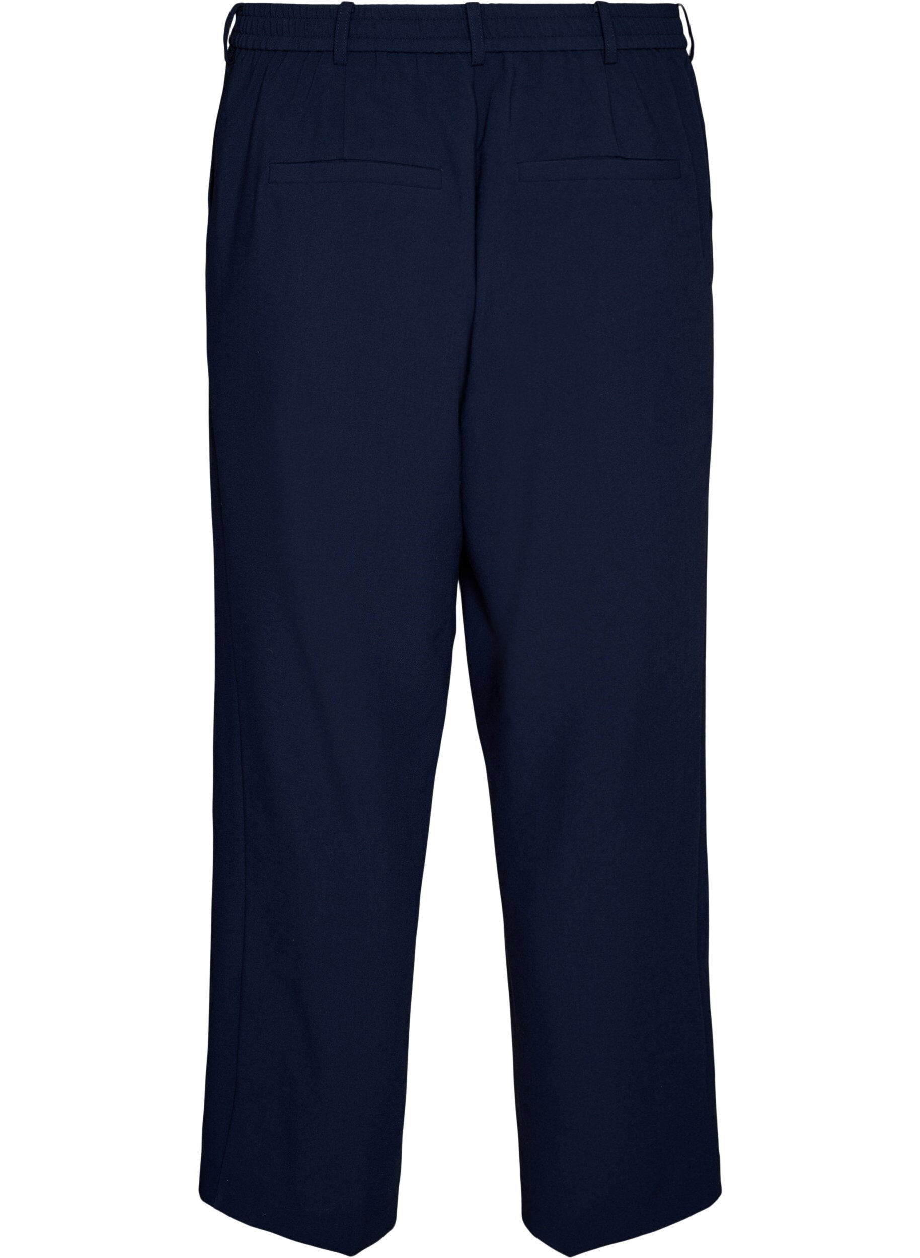 Zizzi Taillierte Hose mit hoher Taille und gerader Passform, Blau, Packshot image number 1