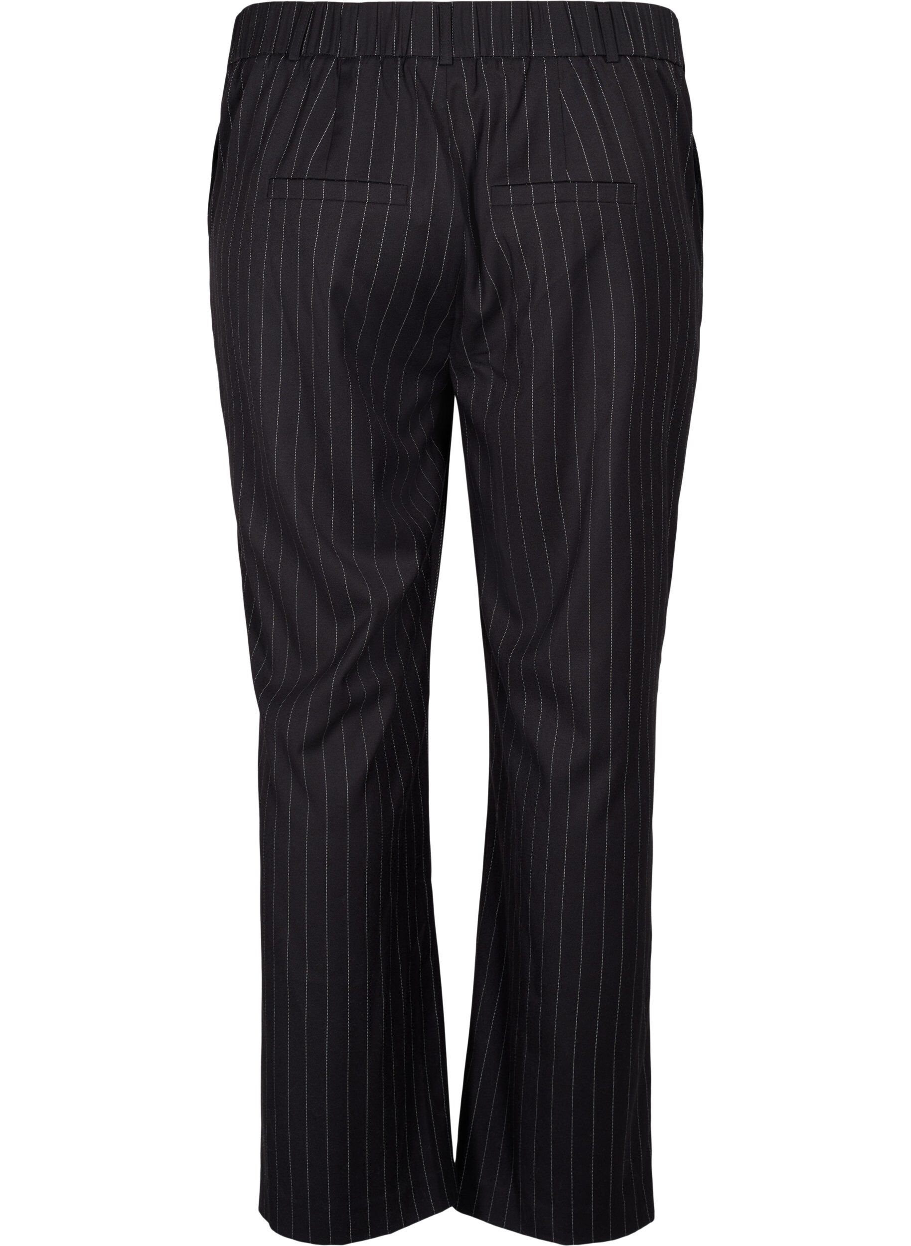 Zizzi Pantalons &agrave; rayures fines, Black W. Pinstripe, Packshot image number 1