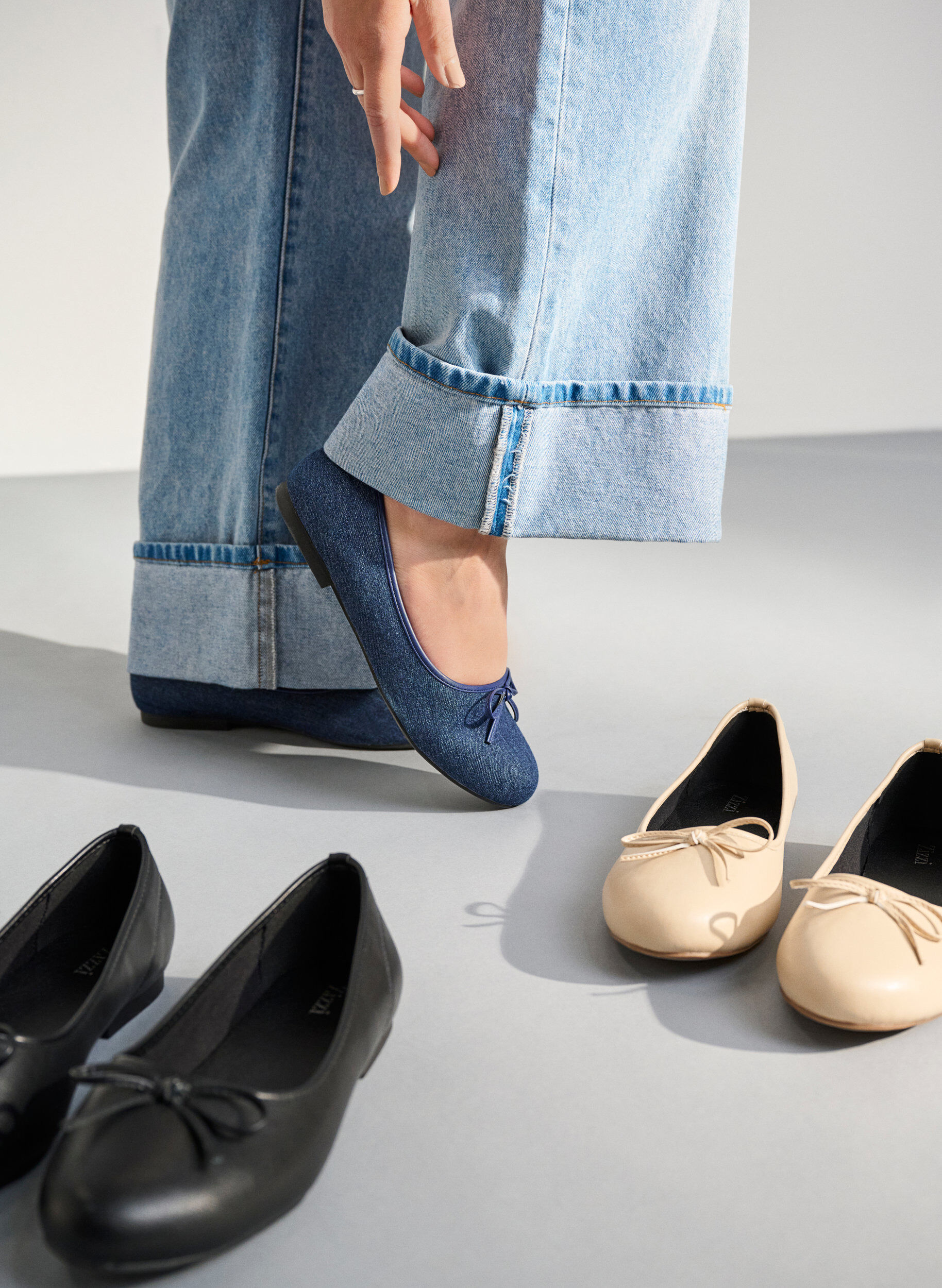Large - Ballerines avec n&oelig;ud