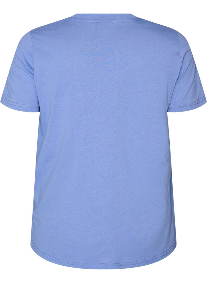 T-shirt basique en coton &agrave; col rond, Mauve, Packshot image number 1
