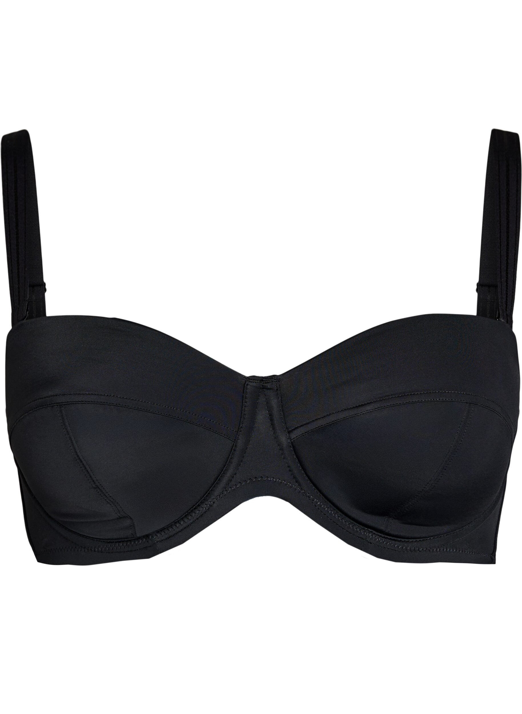 Zizzi Soutien-gorge bandeau rembourr&eacute; avec bretelles amovibles, Noir, Packshot image number 0