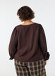 Viskosebluse mit V-Ausschnitt und Ballonform, Braun, Model image number 2