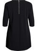 Robe courte &eacute;vas&eacute;e &agrave; manches 3/4, Noir, Packshot image number 1