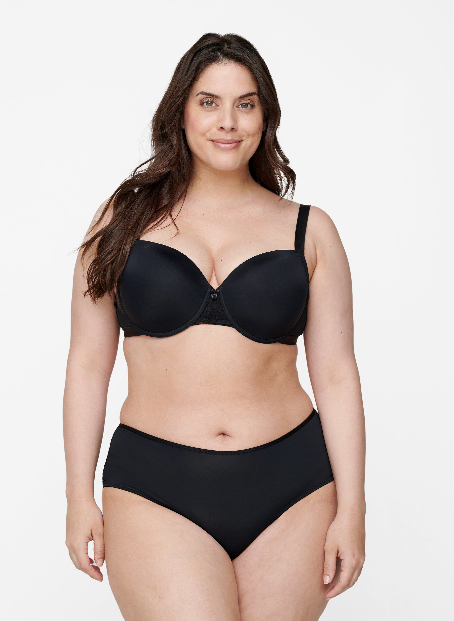 ZizziVorgeformter BH mit Mesh, Schwarz, Model image number 1