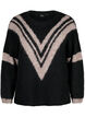 Gestrickter Pullover mit Streifendetail, Black Comb, Packshot image number 0