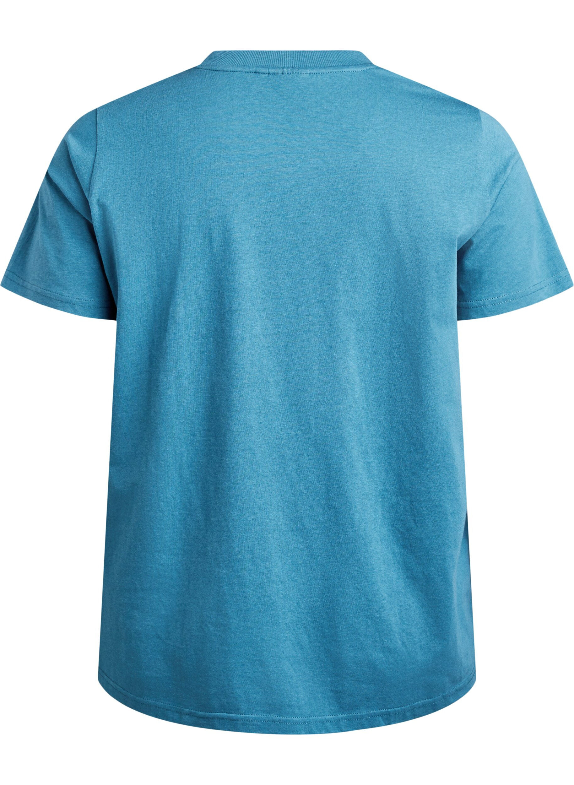 Zizzi Basic T-Shirt aus Baumwolle mit Rundhalsausschnitt, Grau, Packshot image number 1