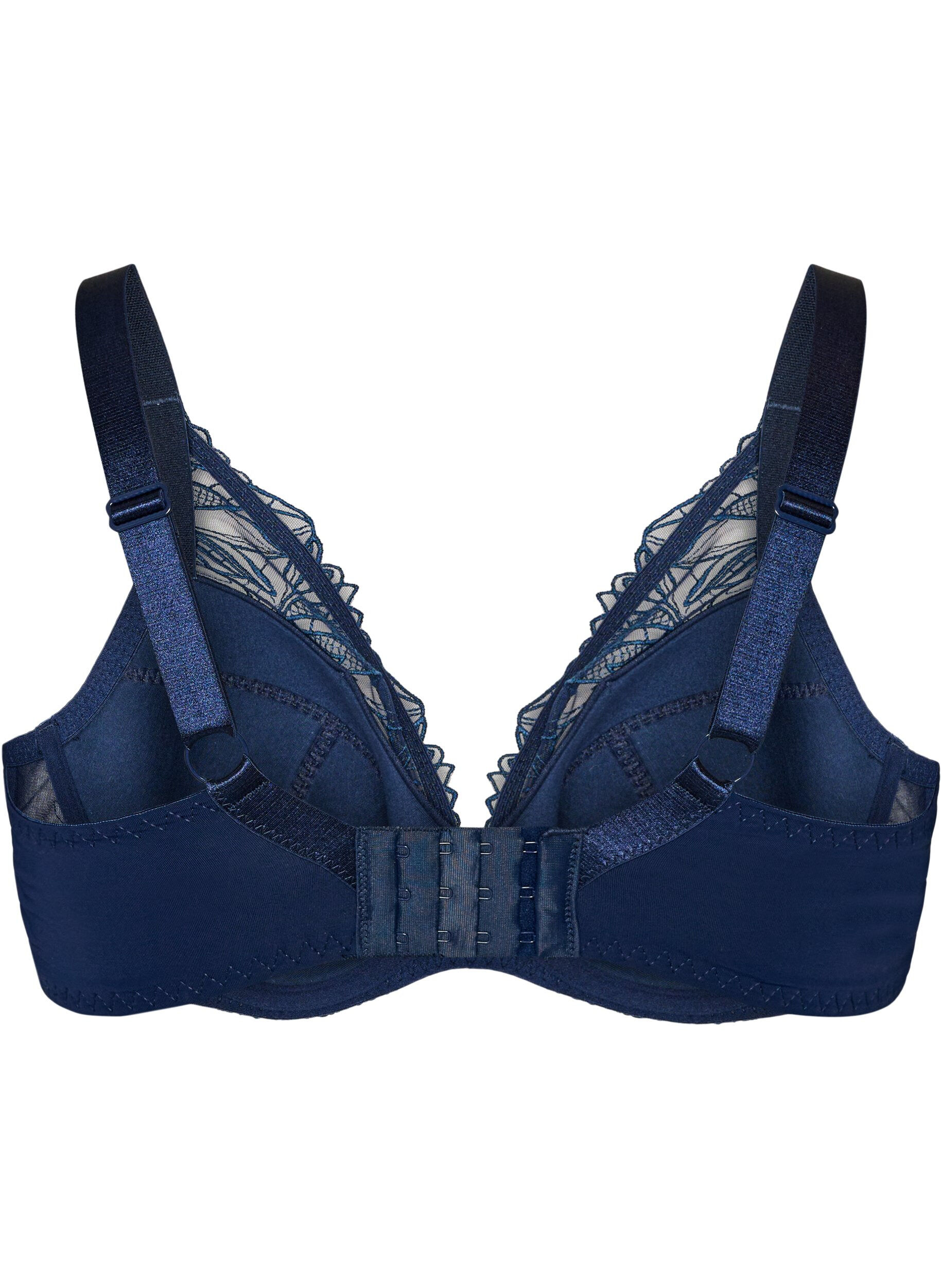 ZizziSoutien-gorge rembourr&eacute; en dentelle avec armatures, Bleu, Packshot image number 1