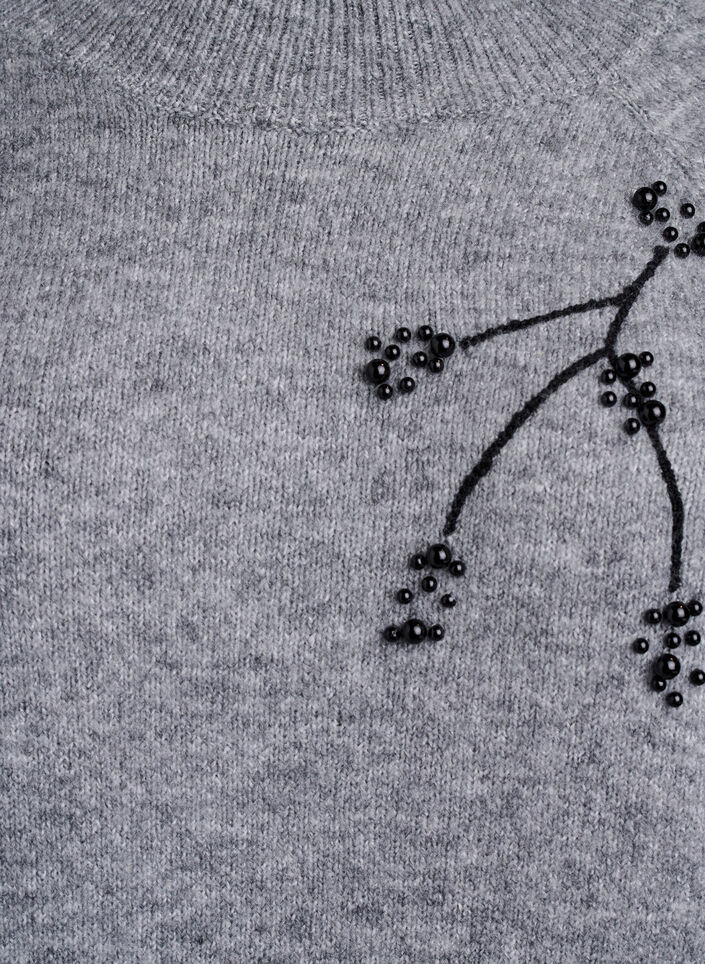 Pull brod&eacute; de perles, Gris, Packshot image number 2