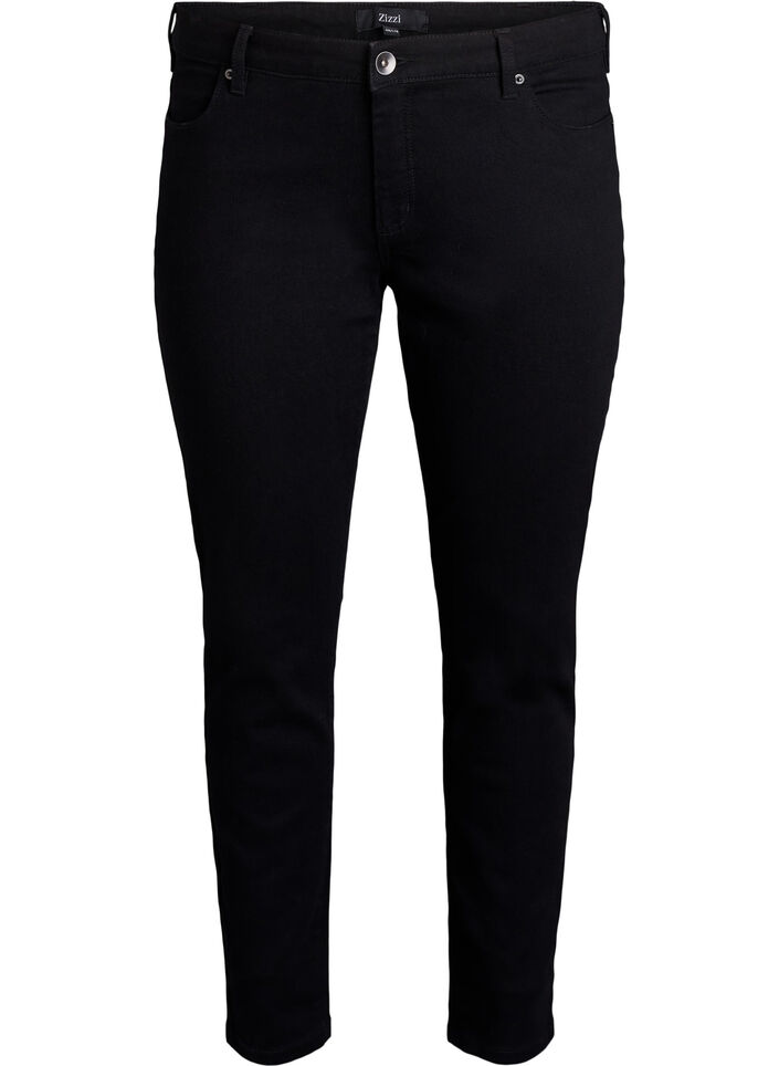 Slim Fit Emily Jeans mit normaler Taille, Schwarz, Packshot image number 0