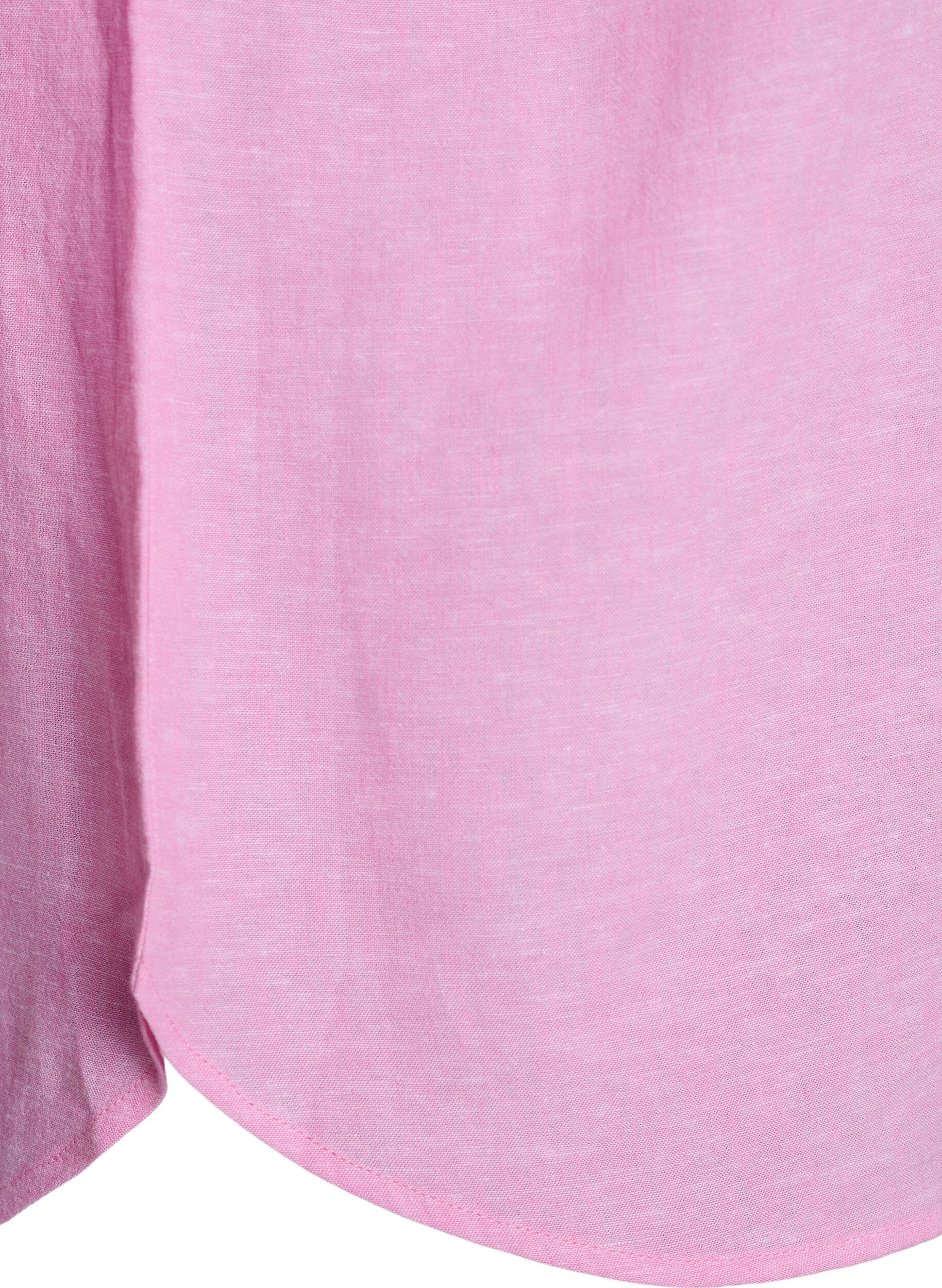 ZizziBluse aus Leinen und Viskose mit 3/4-&Auml;rmeln, Pink, Packshot image number 3