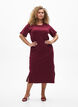 Robe maxi en jersey avec manches courtes, Bordeaux foncé, Model image number 0