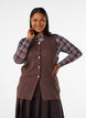 Gilet en maille sans manches avec boutons d&eacute;coratifs, Marron, Model image number 0