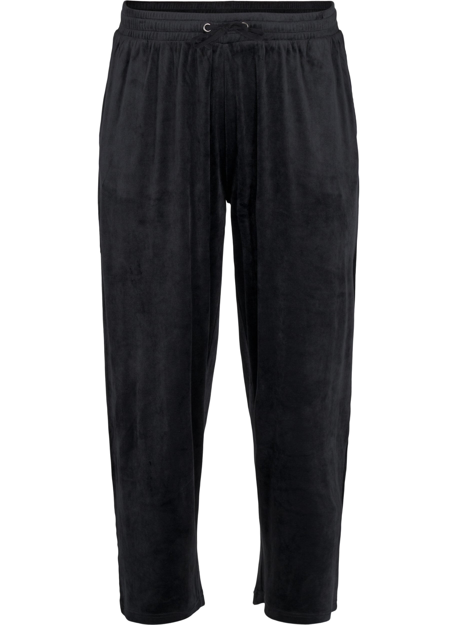 Zizzi Pantalon ample en velours, Black, Packshot image number 0