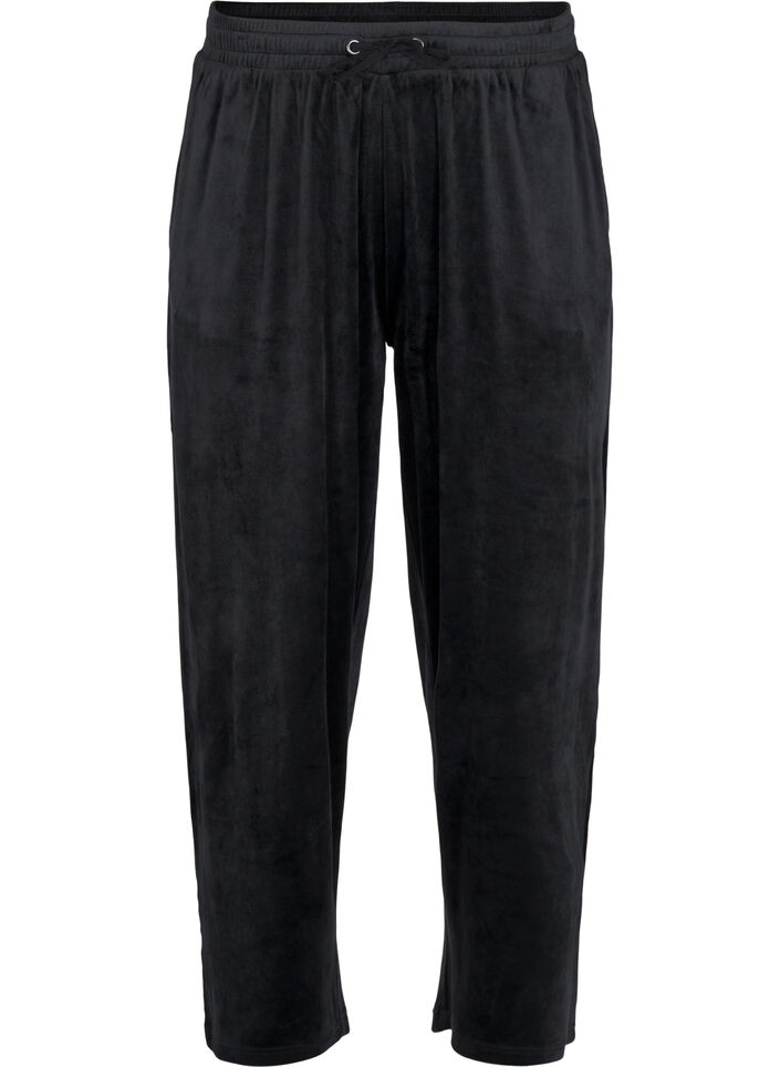 Pantalon ample en velours, Black, Packshot image number 0