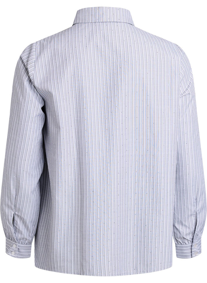 Bluse mit Streifen und Nieten, Schwarz, Packshot image number 1