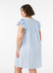 Robe ray&eacute;e en coton avec volants et coupe &eacute;vas&eacute;e, Bleu Clair, Model image number 2