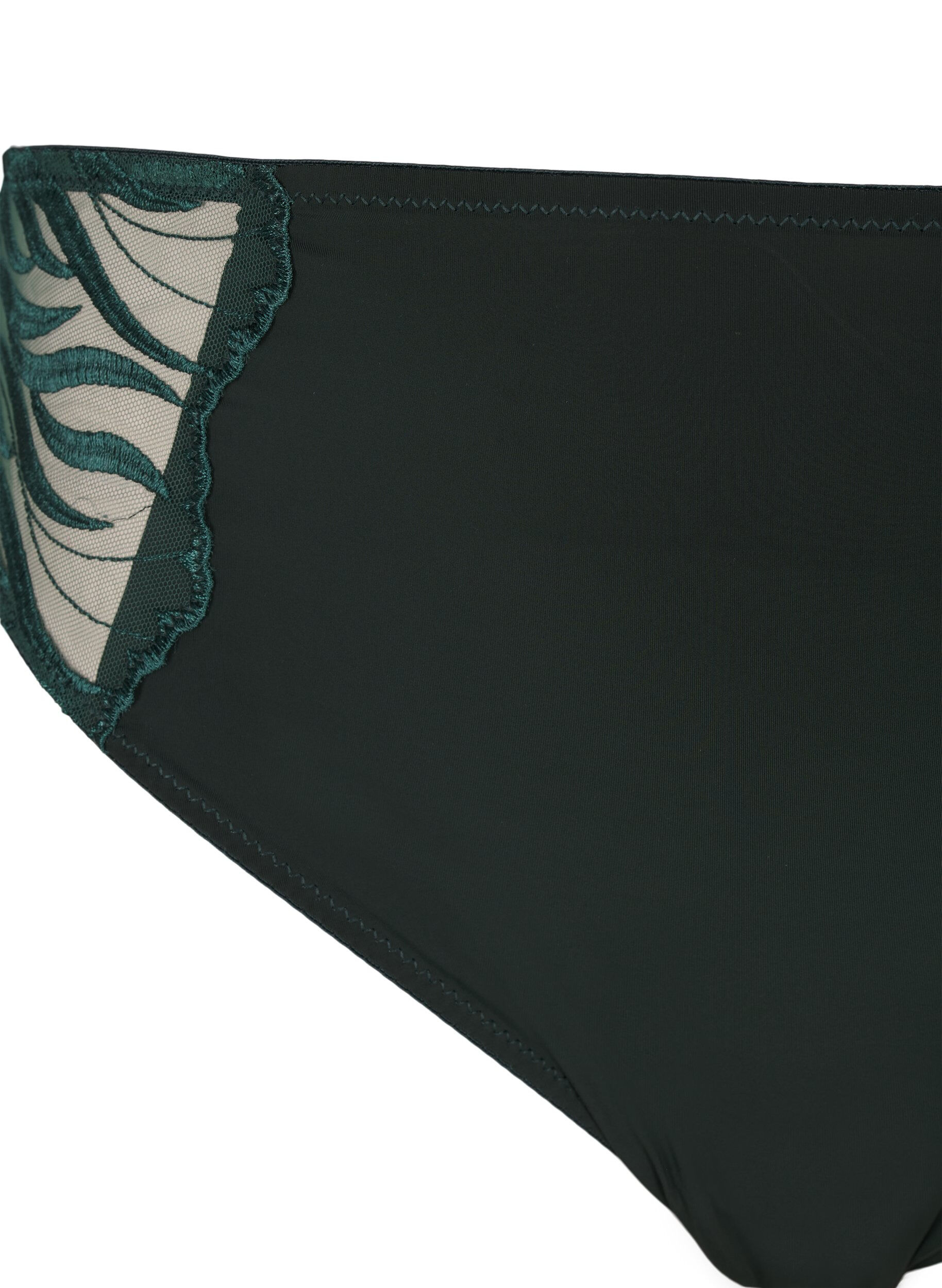 Zizzi Culotte tai avec broderie et taille r&eacute;guli&egrave;re, Vert fonc&eacute;, Packshot image number 2