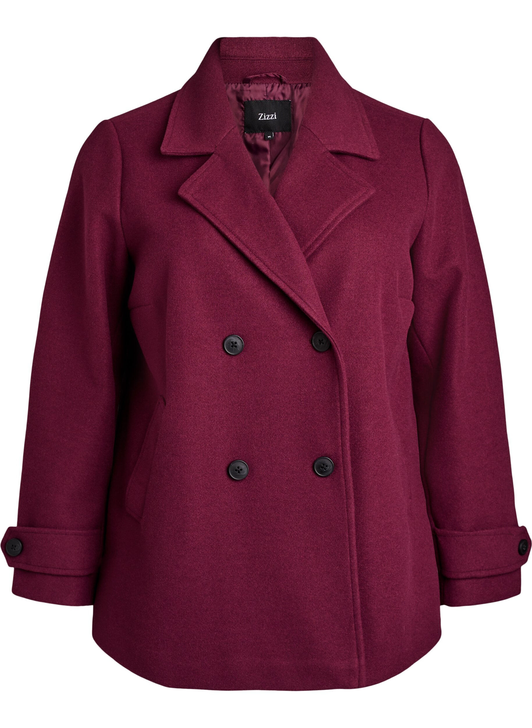 Manteau court avec fermeture &agrave; double-boutonnage