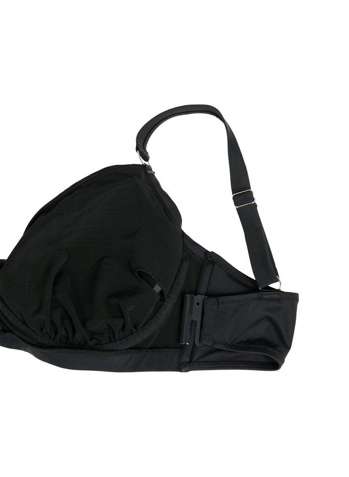 Bikini-BH mit B&uuml;gel und Drapierung, Schwarz, Packshot image number 3
