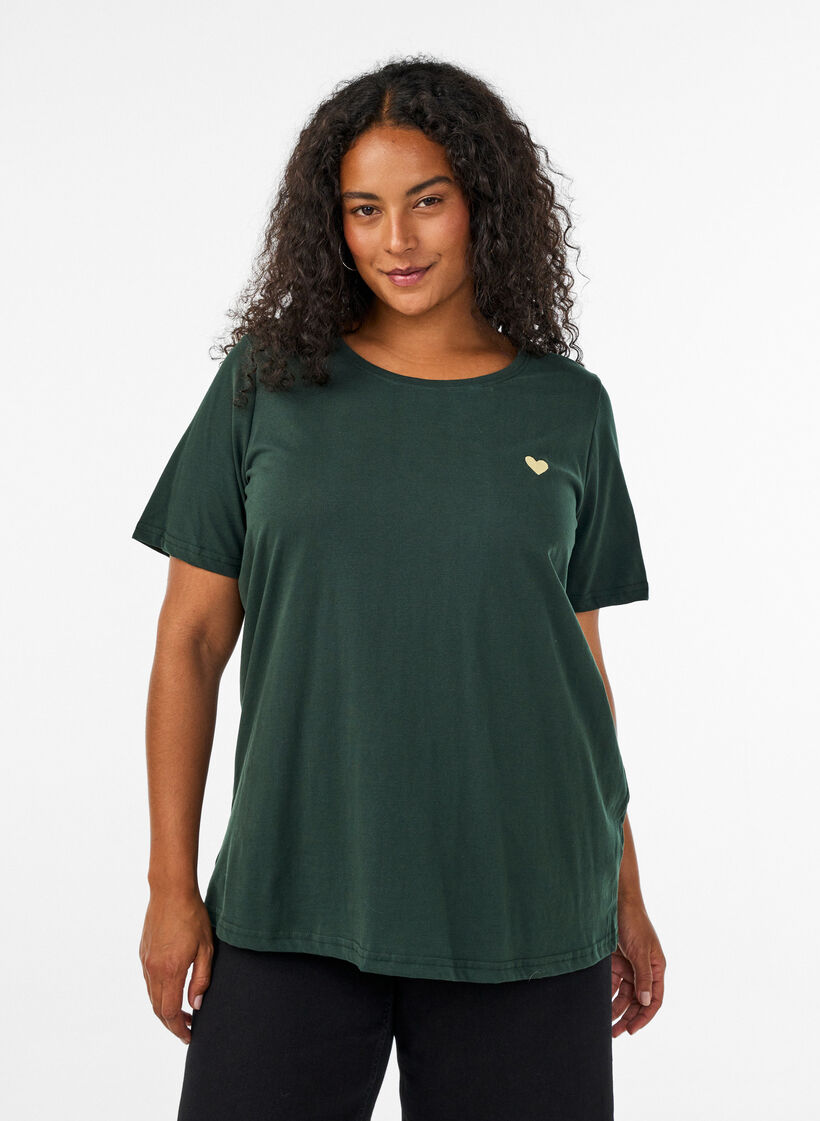 T-shirt imprim&eacute;, Vert, Model image number 0