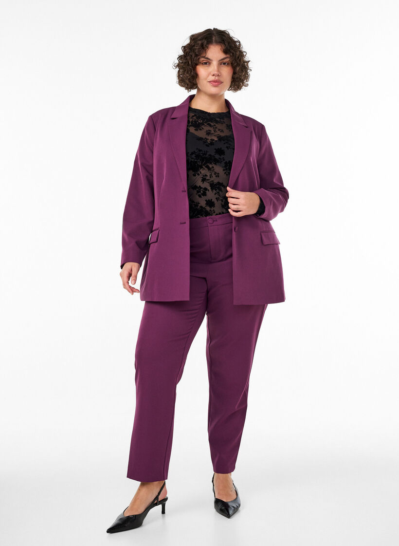 Blazer classique avec fermeture boutonn&eacute;e, Violet, Model image number 1