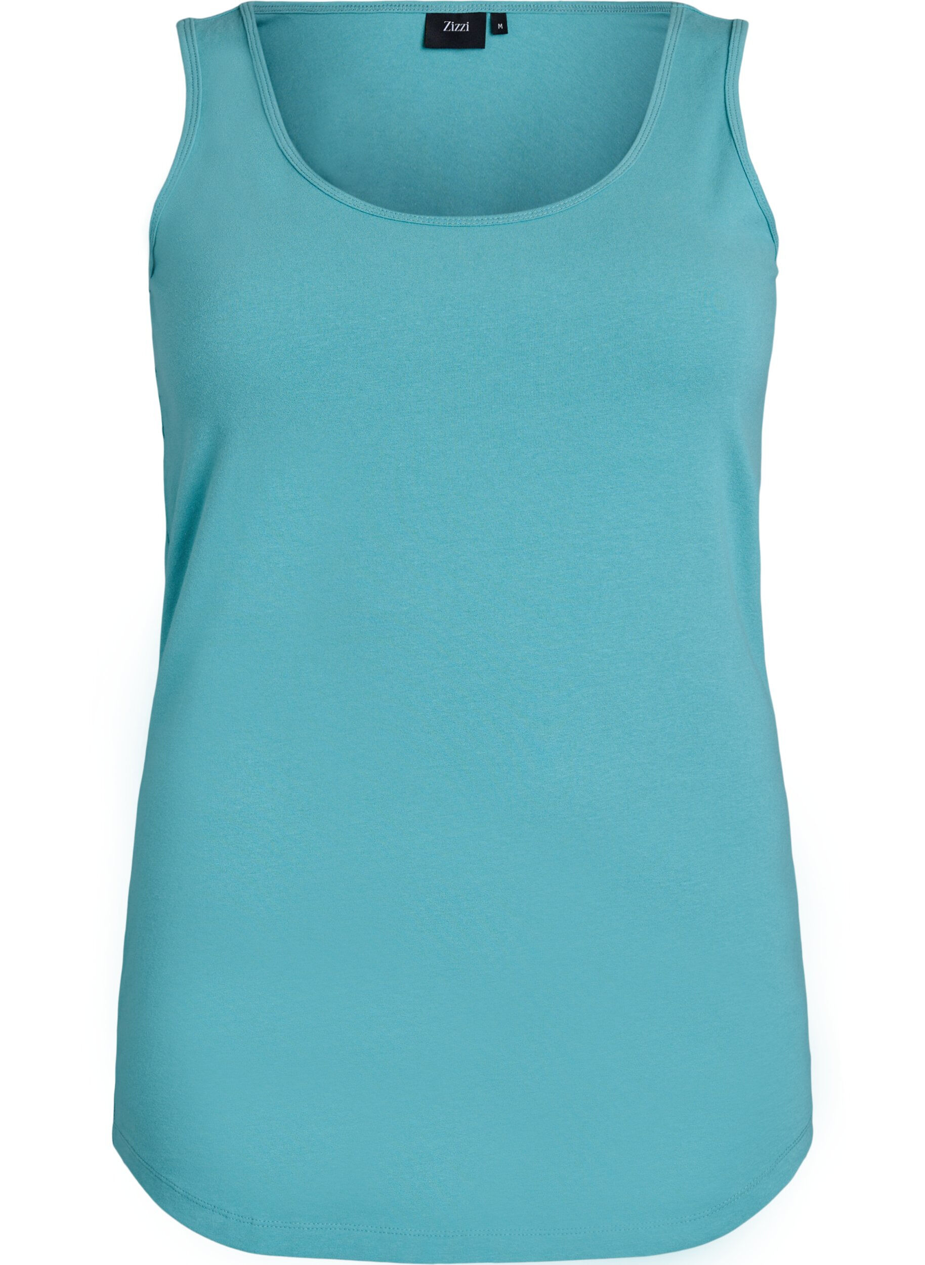 ZizziSolide Farbe Grundoberteil aus Baumwolle, Blau, Packshot image number 0