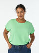 T-shirt &agrave; manches courtes en m&eacute;lange de coton, Vert, Model image number 0