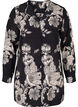 Chemise longue en viscose à fleurs, Black White AOP, Packshot image number 0