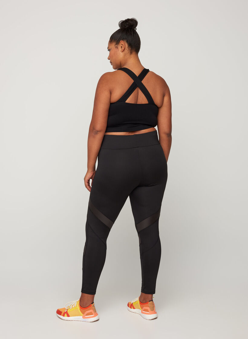 Legging de sport court avec r&eacute;sille, Black, Model image number 0