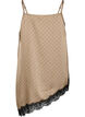 Top &agrave; fines bretelles avec dentelle et ourlet asym&eacute;trique, Beige, Packshot image number 1