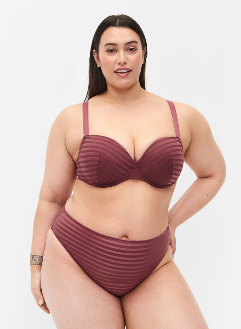 culotte tai rayé à taille régulière, Nocturne ASS, Model image number 0