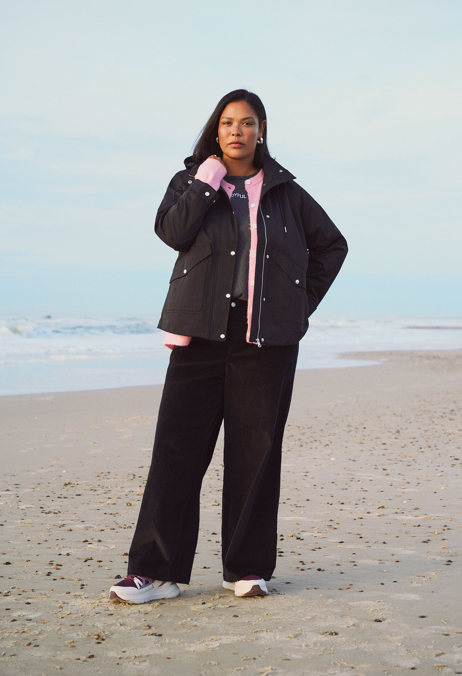 Zizzi Veste de printemps noire, , Model