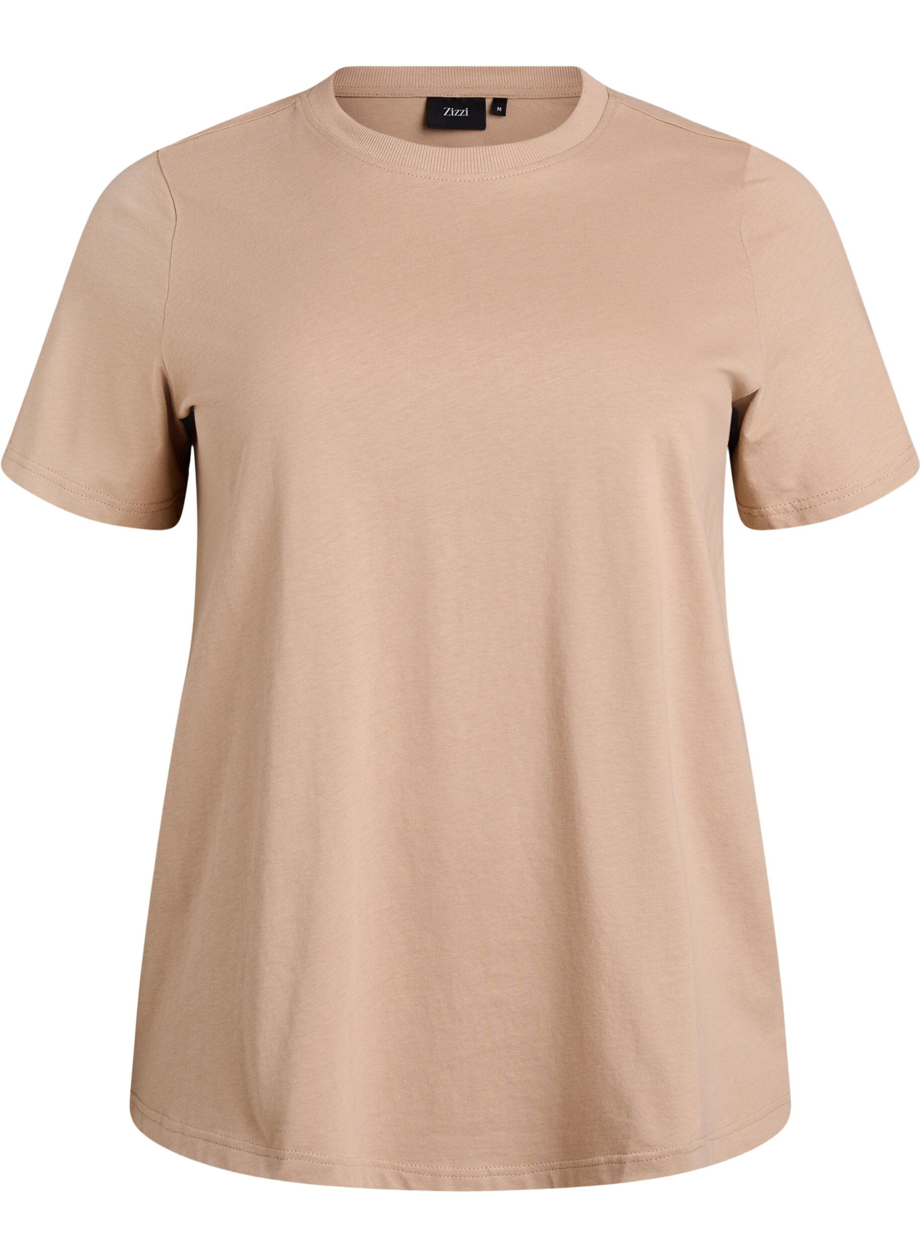 T-shirt basique en coton &agrave; col rond