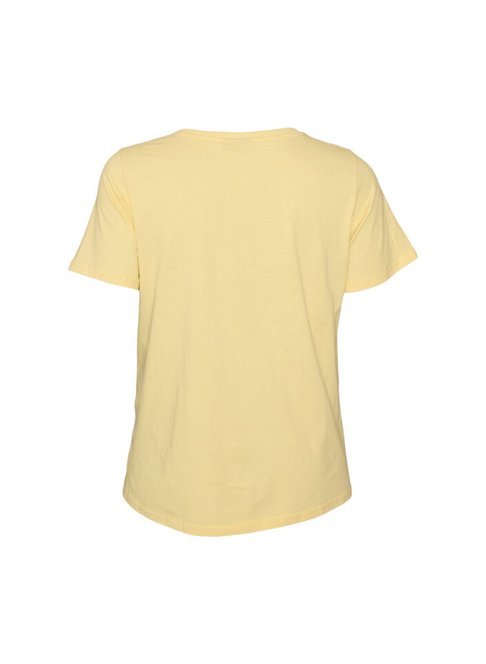 T-shirt en coton avec imprim&eacute;, Jaune clair, Packshot image number 1