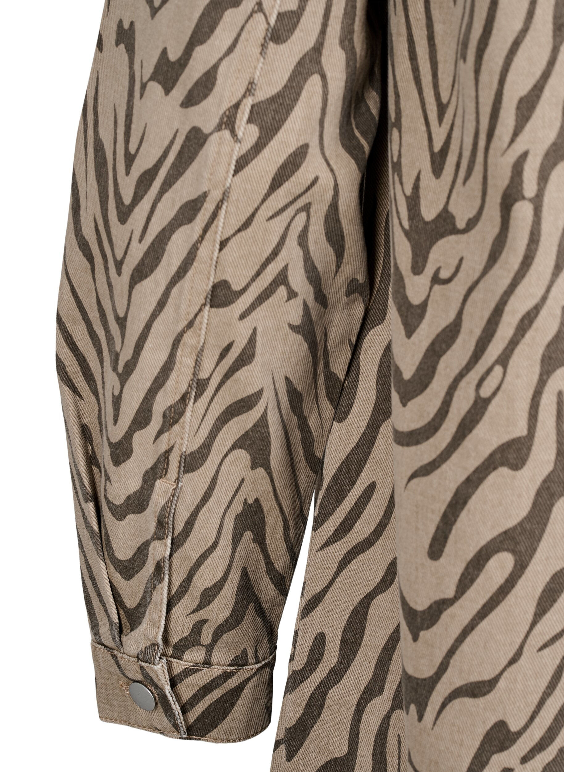 Zizzi Jeanskleid mit Leopardenmuster und langen &Auml;rmeln, Braun, Packshot image number 3