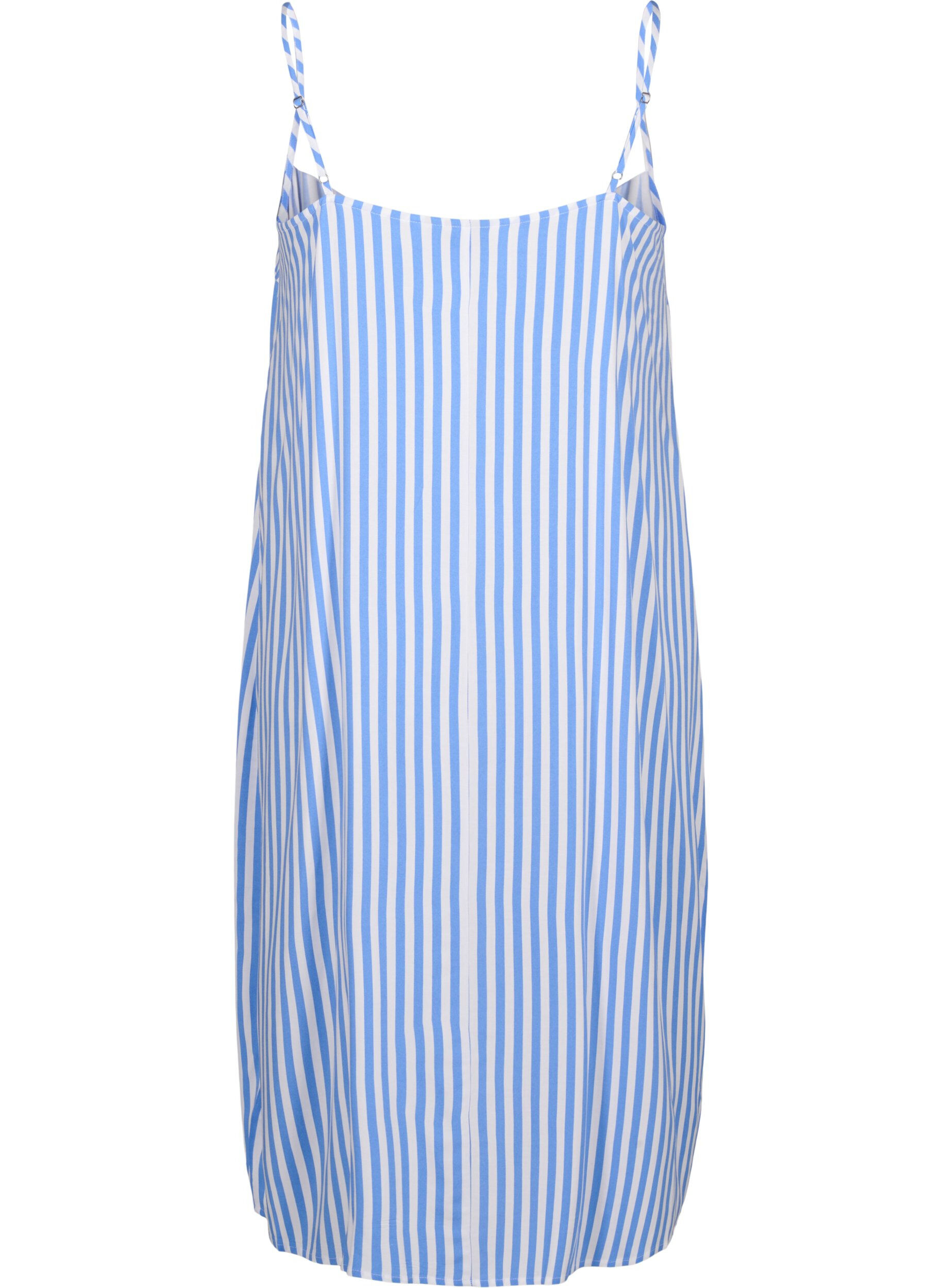 Zizzi FLASH - Robe &agrave; bretelles ray&eacute;e en viscose, L. Blue White Stripe, Packshot image number 1