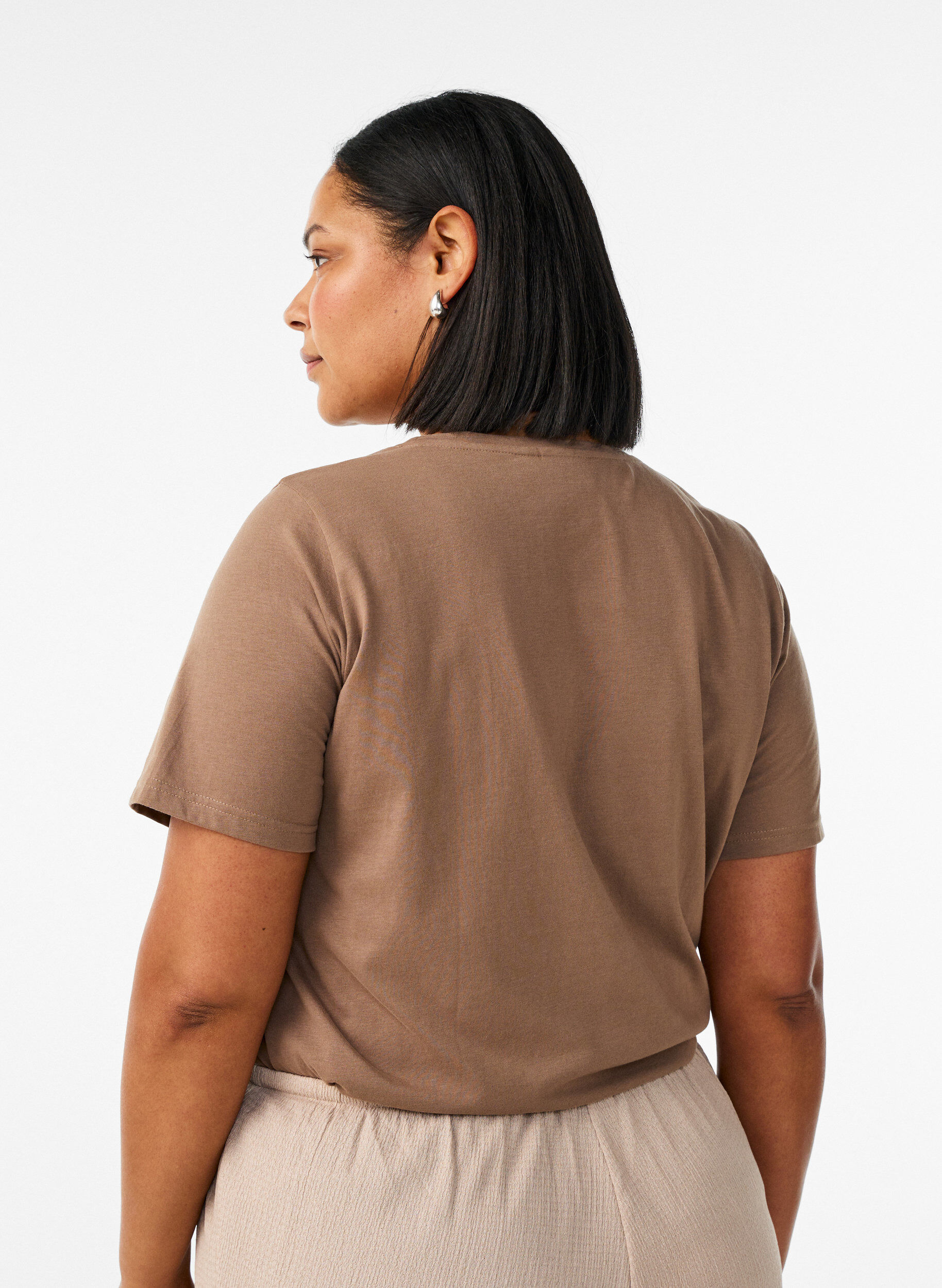 ZizziT-shirt imprim&eacute;, Marron, Model image number 2