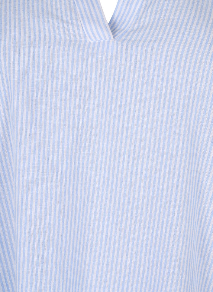 Gestreiftes Kleid aus Baumwolle und Leinen, Serenity Wh. Stripe, Packshot image number 2