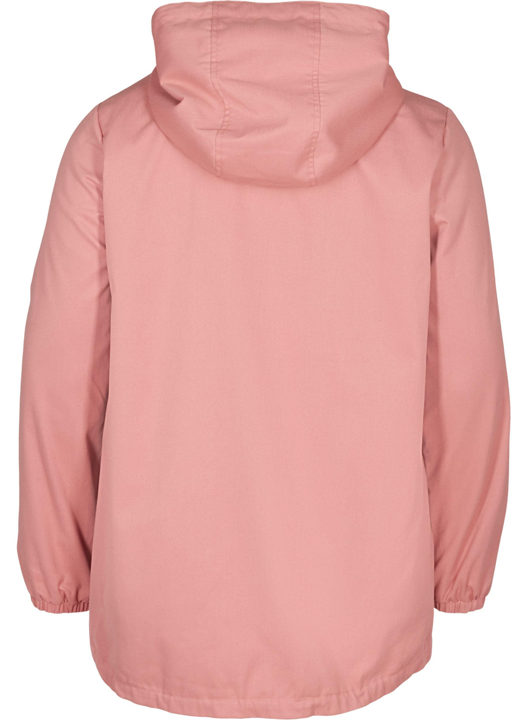 Zizzi Veste courte avec capuche et poches, Ash Rose, Packshot image number 1