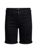 Eng anliegende Jeansshorts mit hoher Taille, Schwarz, Packshot image number 0
